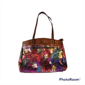 Patricia Nash Summer Florals Leather Shoulder Bag
